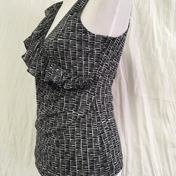 Kenneth Cole V Neck Top Blouse Sleeveless M Nylon - Picture 3 of 8